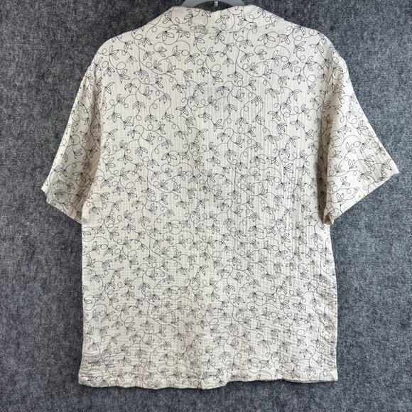 Thomas Sterling Men's Cotton Short Sleeve Button Up Shirt Size Small Beige - Picture 2 of 8